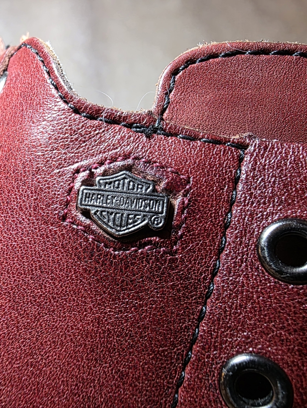 Harley-Davidson Vannis Red Leather Moto Boots - Size 6 - MINT Rare - Picture 2 of 15